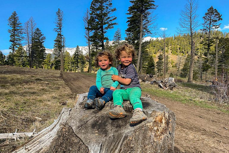 two outdoor kids