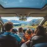 family enjoying a long-term car rental