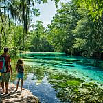 Family exploring Ichetucknee Springs State Park during an outdoor Florida with kids adventure.